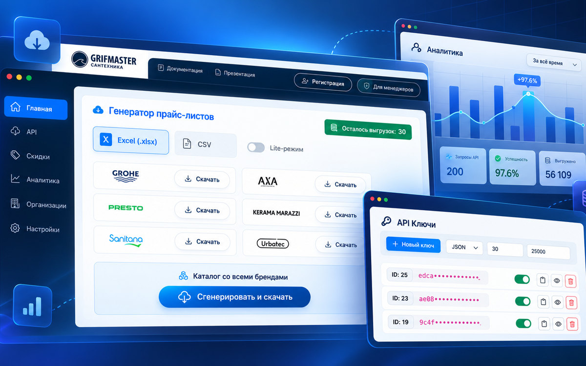 Обложка кейса Grifmaster API: портал партнёра